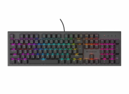 Genesis tichá herní klávesnice THOR 303/RGB/Outemu Peach Silent/Drátová USB/CZ-SK layout/Černá