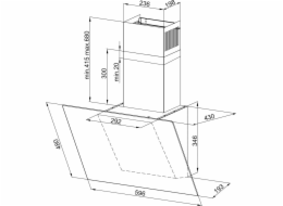 MAAN&nbsp;Rodo&nbsp;60&nbsp;Nástěnný&nbsp;baldachýn&nbsp;580&nbsp;m3/h,&nbsp;černý