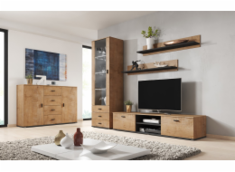 Cama vitrína SOHO S1 dub lefkas/černá
