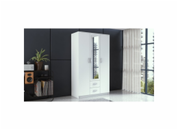 Topeshop ROMANA 120 BIEL ložnice šatní skříň 6 polic 3 dveře Bílá