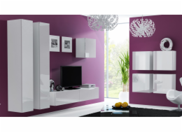 Cama Obývací skříň sestava VIGO 24 bílá/bílý lesk