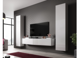 Cama Obývací skříň sestava VIGO SLANT 2 bílá/bílý lesk