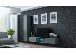 Cama Obývací skříň sestava VIGO 21 šedá/šedá lesk