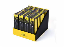 Gembird CCDB-mUSB2B-CMLM-6 Bavlněný opletený CM-8pinový kabel s kovovými konektory 1,8m černý