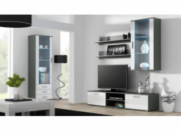 Cama vitrína SOHO S1 šedo/bílý lesk