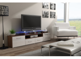 Televizní stolek Cama EVORA 200 švestka/bílý lesk