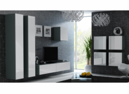 Cama Obývací skříň sestava VIGO 24 šedo/bílý lesk
