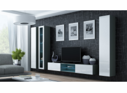 Cama sestava obývacího nábytku VIGO 17 šedo/bílý lesk