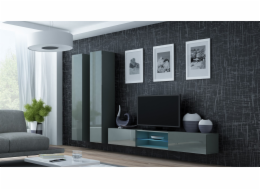 Cama Sestava obývací skříňky VIGO 19 šedá/šedá lesk