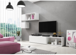 Cama obývací sestava nábytku ROCO 5 (RO1+2xRO4+2xRO5) bílá/bílá/bílá