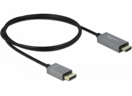 Delock - Kabel adaptéru - DisplayPort s piny (male) do HDMI s piny (male) - 1 m - šedá, černá - podporuje 4K, aktivní