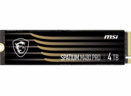 MSI SSD SPATIUM M480 PRO, 4TB, M.2 2280, PCIe Gen4x4 NVMe 1.4, R:7000/W:6800MB/s