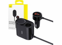 Vysoce účinná základna do zapalovače do auta 1 pro 2 30W (černá)