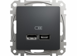 Schneider Electric GN.USB 2.4A ČERNÁ ANTRACITOVÁ SEDNA DES
