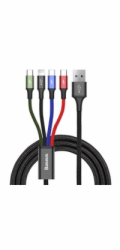 Baseus rychlý nabíjecí/datový kabel 4v1 Lightning + 2* USB-C + microUSB 3,5A 1,2m, černá