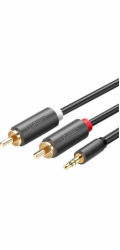 Ugreen Jack 3,5 mm - RCA (Cinch) kabel x2 1 m černý (UGR650BLK)