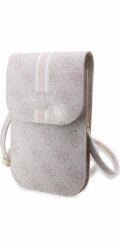 Guess PU 4G Printed Stripes Phone Bag růžový Guess 4G PU Phone bag je perfektní taška přes rameno, nejen pro Váš telefon, peněženku, doklady, klíče.