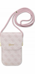 Guess PU 4G Metal Logo Script Phone Bag Pink Nové