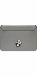 Karl Lagerfeld Saffiano Karl and Choupette Computer Sleeve 14" Silver Nové