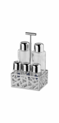 Alessi Cactus Condiment Set - oil,vinegar,S+P,spices MSA16