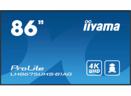 iiyama ProLite LH8675UHS-B1AG - 86" Třída úhlopříčky (85.6" zobrazitelný) displej LCD s LED podsvícením - digital signage - s vestavěný přehrávač médií, SDM Slot PC - Android - 4K UHD (2160p) 3840 x 2