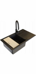 Sada - PYRAMIS SPARTA PLUS LUX (78X48) 1B 1D dřez + IDEA BLACK EDITION BATERIE - 070175802BE - Volcano