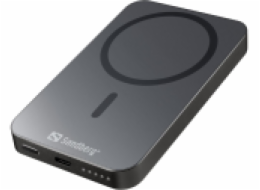 Sandberg Mag Wireless Powerbank 5000 mAh ALU, černá