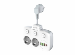 Napájecí lišta s 2 zásuvkami AC, 3x USB, USB-C, LDNIO SE2435, 2500W (bílá)