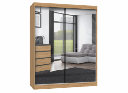 Topeshop IGA 160 ART A KPL šatní skříň do ložnice 7 polic 2 dvířka Dub