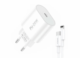 Rychlá nabíječka Foneng 1x USB PD 3.0 EU39 20W + USB C na Lightning