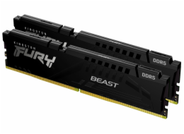 Kingston FURY Beast - DDR5 - sada - 16 GB: 2 x 8 GB - DIMM 288-pin - 6000 MHz / PC5-48000 - CL30 - 1.4 V - bez vyrovnávací paměti - on-die ECC - černá