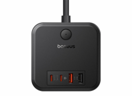 Nabíjecí stanice Baseus PowerCombo Cube 30W 3xzásuvka, 2xUSB, 2xUSB-C černá
