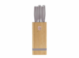 Sada nožů se stojanem BAMBOO 6 ks Taupe Collection BH-2974