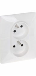 Valena LIFE bílá dvojzásuvka 2x2P+T
