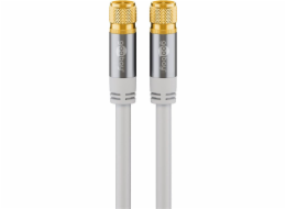 Goobay Anténní kabel SAT (typicky 135 dB), F-konektor > F-konektor (bílý, 3 metry)
