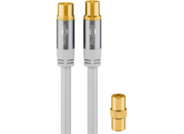 Goobay Anténní kabel (typicky 135 dB), koaxiální zásuvka > koaxiální zástrčka (bílá, 10 metrů)