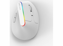 Bezdrátová vertikální myš Delux M618C 2,4G 1600DPI RGB (bílá)