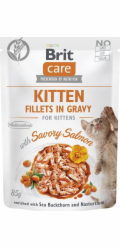 BRIT Care Cat Kitten Savory Salmon Pouch - vlhké krmivo pro kočky - 85 g