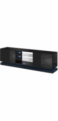 Cama TV skříňka QIU 200 MDF černý lesk/černý lesk
