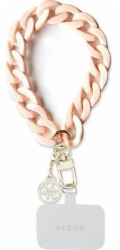 Guess Wrist Chain 4G Charm Strap Acrylic Pink Extrémně stylové a funkční, poutko, které je skvělým doplňkem pro váš telefon.