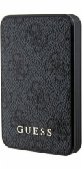Guess Powerbank 15W GUPB5LP4GEGK Powerbanka Guess 15W GUPB5LP4GEGK 5000mAh černo/černá 4G kožené kovové logo