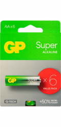 Prvky GP SUPER ALKALINE AA/LR06, 6 ks.