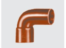 Měděné koleno NIBCO 5092028, 90°V/V, krátký rádius, 28 mm