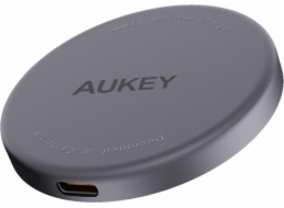AUKEY MagFusion Aura Magnetic 15W Mibilní telefon Stříbrná USB Bezdrátové nabíjení Rychlé nabíjení Vnitřní