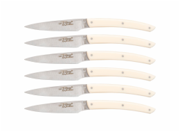 Laguiole Jean Dubos Knife Set 6 pcs., Acrylic Ivory