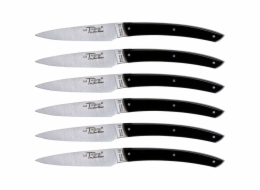 Laguiole Jean Dubost Knife Set 6 pcs., Acrylic Black