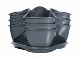 Hrnec Prosperplast Coubi, plast, V 29,5 cm, šedý
