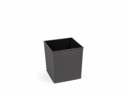 Hrnec Lamela Rattan 596-50, plast, H 30 cm, šedý