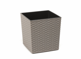 Hrnec Lamela JUKA RATTAN, šedý, O19 cm, 19 cm