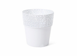 Hrnec Lamela Rosa 656-05, plast, H 13 cm, bílý